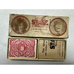 Vtg Clark Publishing Co Stage Card Game w/ Portraits of Actors Actresses w/ Box